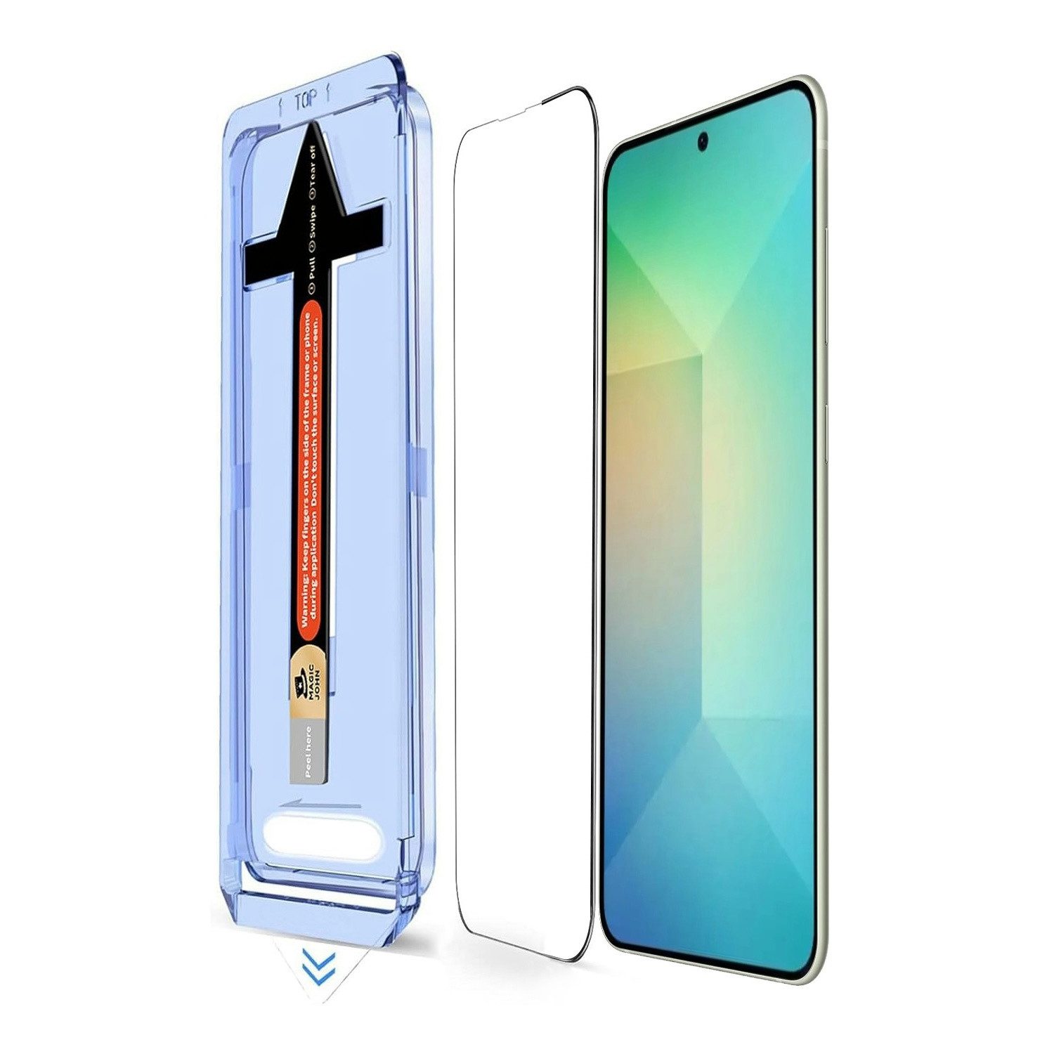 Wigento Handyhülle Für Samsung Galaxy S25 Plus Montage 3D Premium 0,3mm Schutz Hart Glas, Selbstmontage Ausrichtungsgehäuse