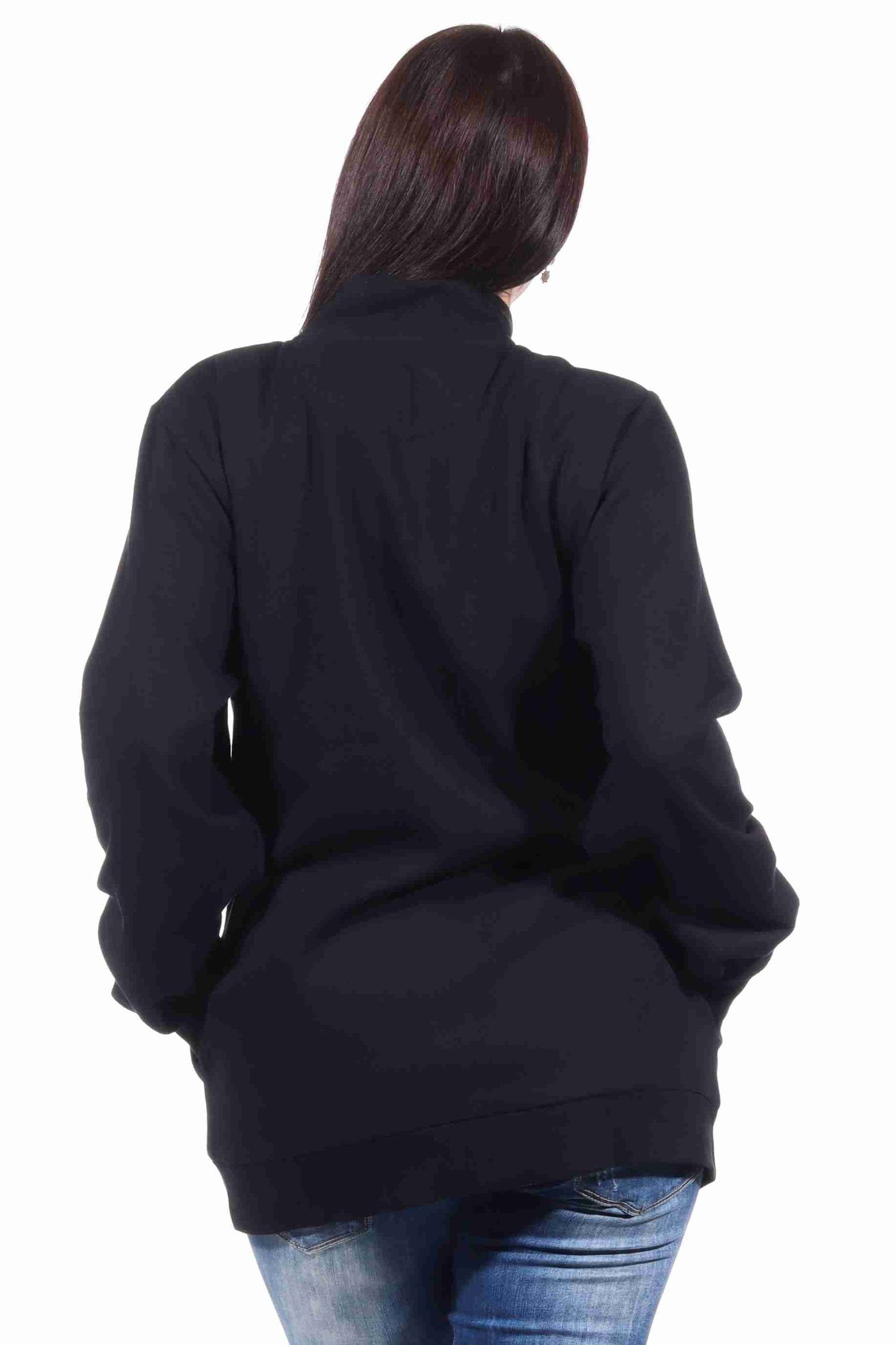Normann Relaxanzug Damen Jacke für Hausanzug, oder Sportanzug Oberteil schwarz Jogginanzug