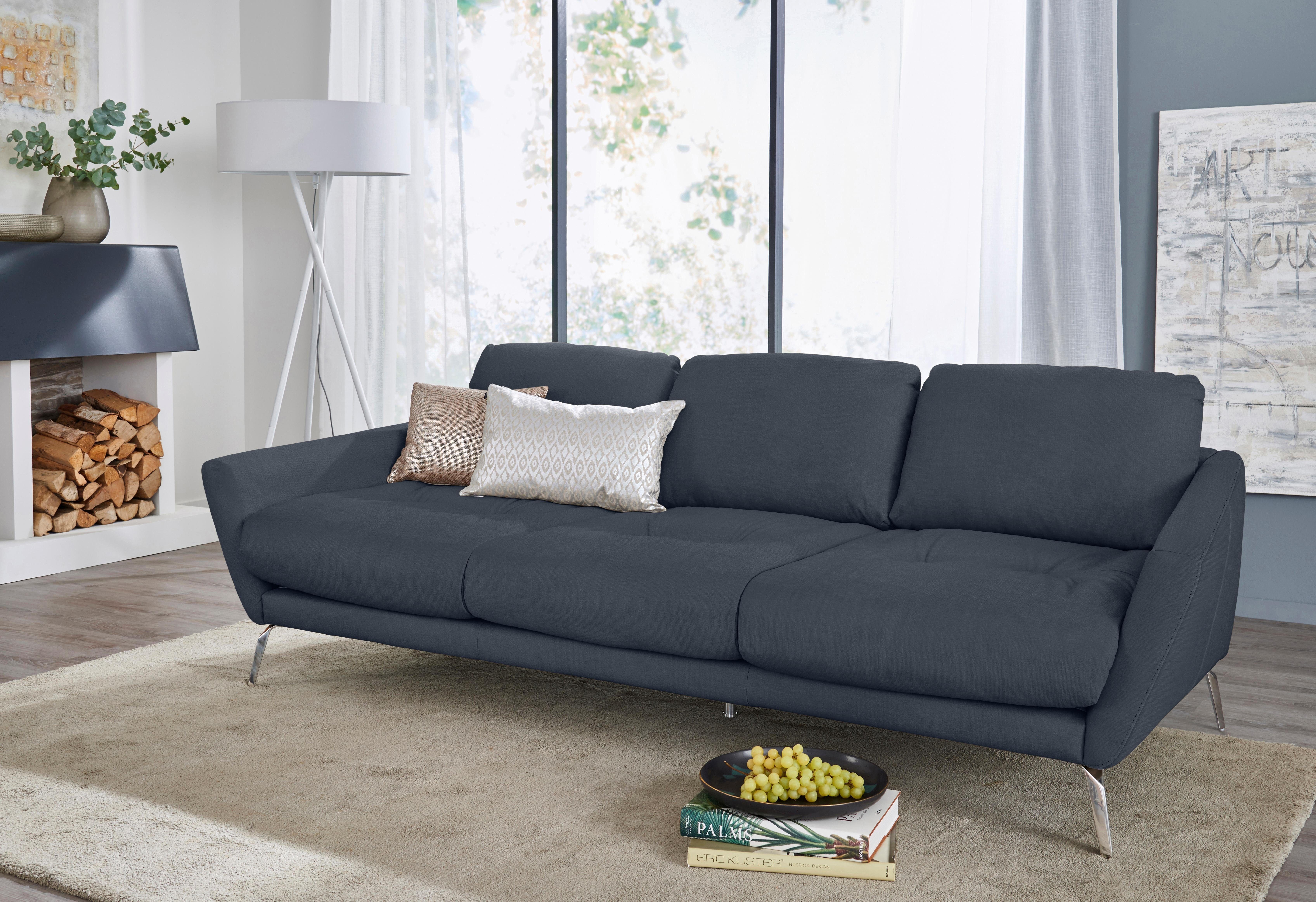 W.SCHILLIG Big-Sofa softy, mit dekorativer Heftung im Sitz, Füße Chrom glänzend | Big Sofas