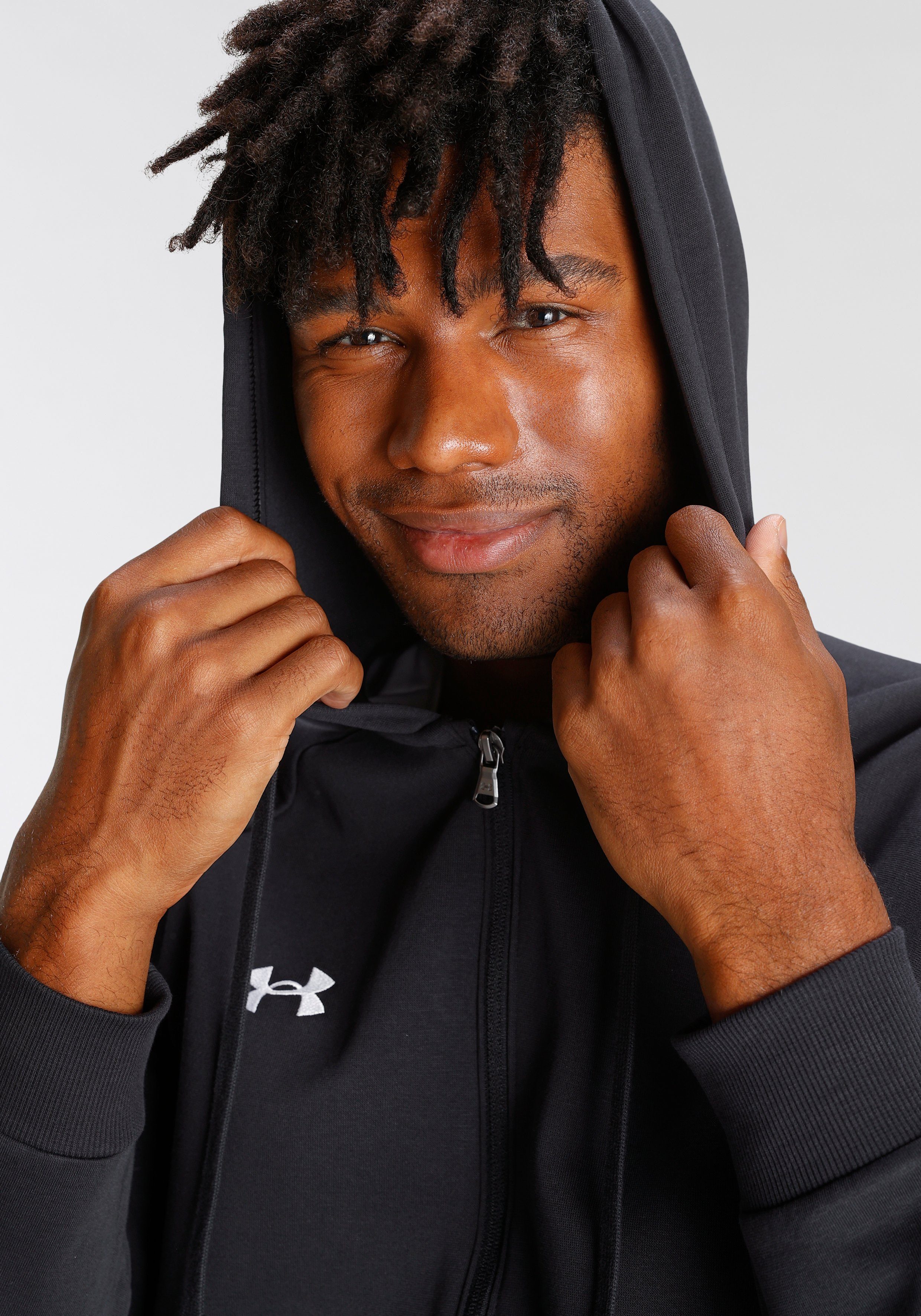 Under Armour® Sweatjacke UA Rival Fleece-Hoodie mit durchgehendem Zip für mit durchgehendem Zip, aus Baumwolle und Polyester