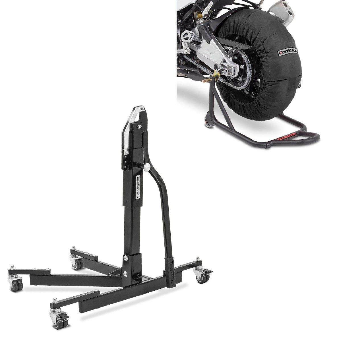 ConStands Motorradheber Set Reifenwärmer + Zentralständer S7