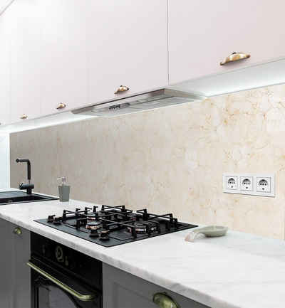 MyMaxxi Dekorationsfolie Küchenrückwand Marmor beige hell selbstklebend Spritzschutz Folie