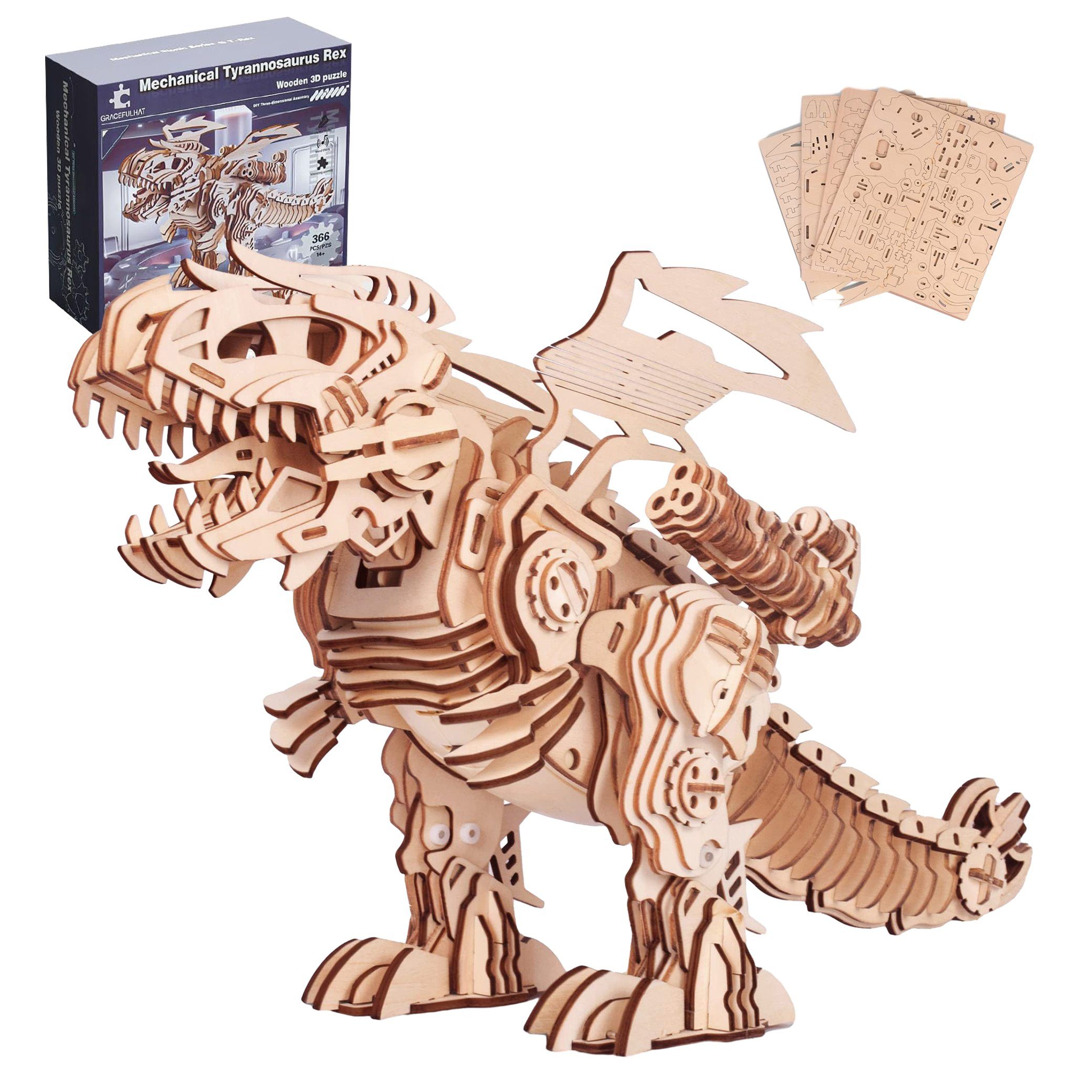 HomeGuru 3D-Puzzle Modellbausatz,3D Holzpuzzle,mechanisches Modell,Geschenk,Hobby, 366 Puzzleteile