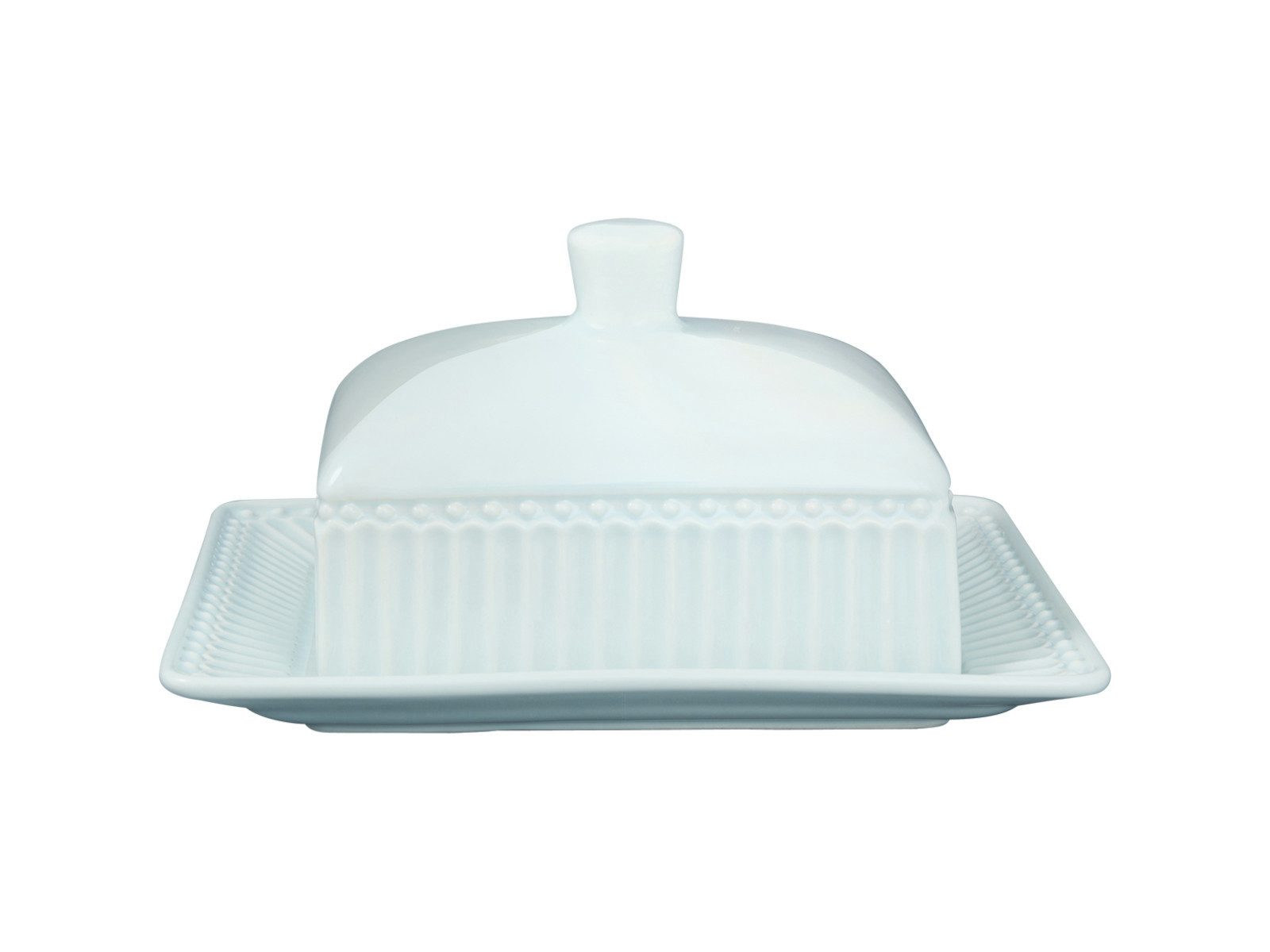 Greengate Butterdose Alice Butterdose pale blue medium 17x14cm, Steinzeug