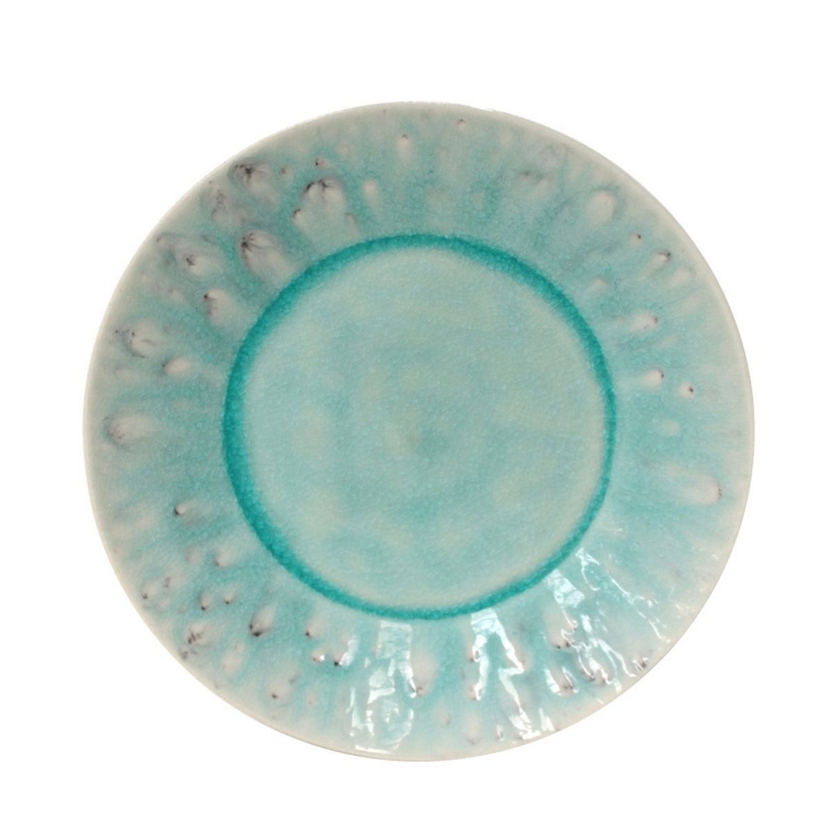 Costa Nova Frühstücksteller Madeira, Craquelé Blau, Costa Nova, 22 cm, (1 St), Ø ca. 21,9 cm, Höhe ca. 3 cm