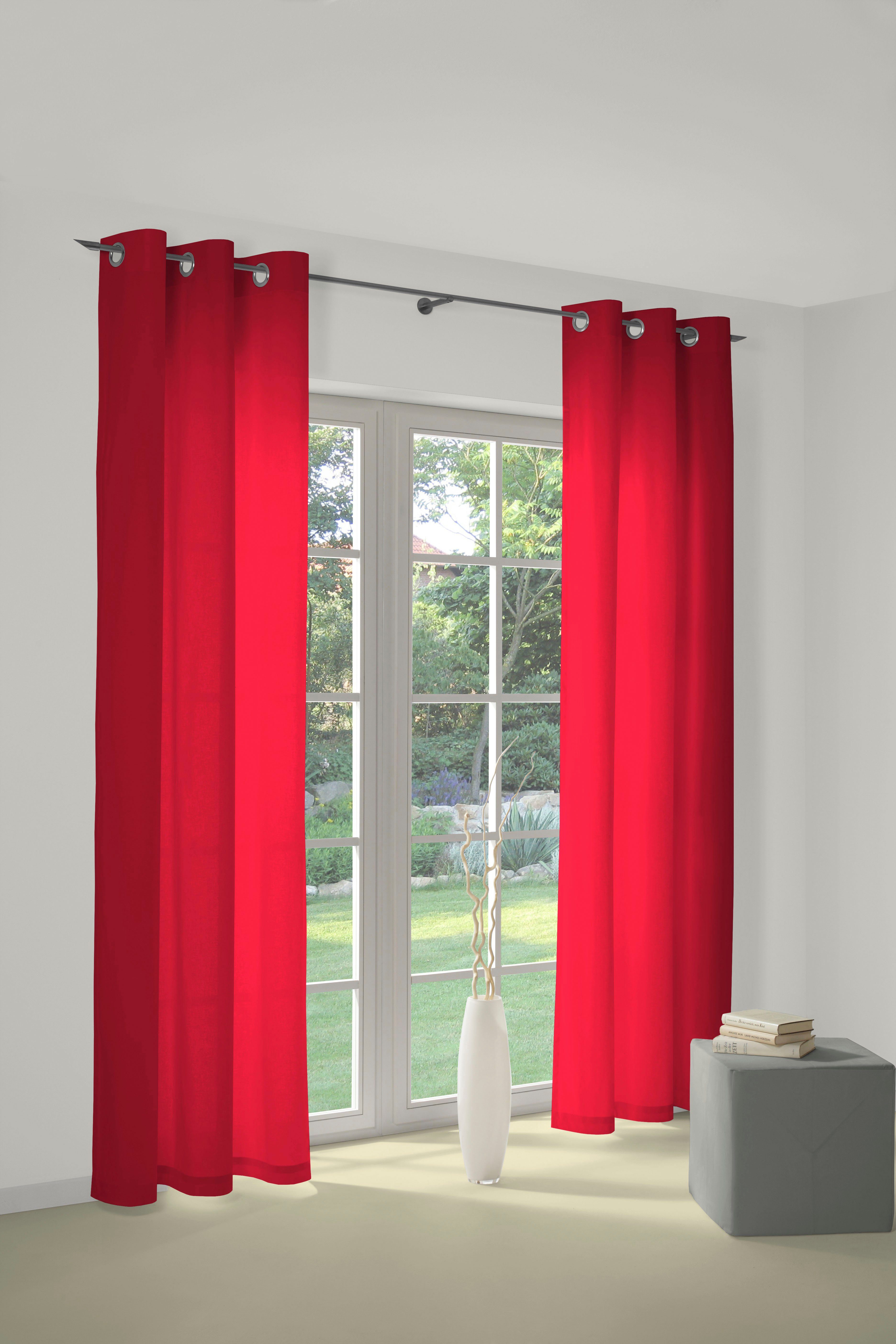 Jacquard Vorhang rot (1 Umea, Wirth, Ösen blickdicht, St),