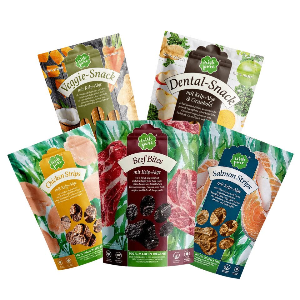 Irish Pure Irish Pure Hundesnacks 150g - Beef, Chicken, Salmon, Veggie & Dental Salmon Strips