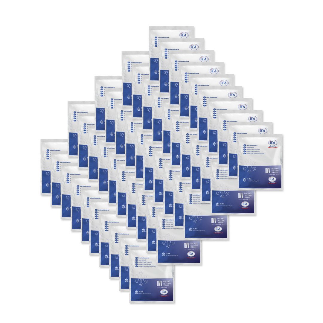 IEA Medical Kühlpad Sofort Kaltkompresse - 50er Box, Komplettset 50-tlg., Set, Einmal-Kühlpacks, Kühlpack zum knicken, Kühlkompresse, Kältekompresse