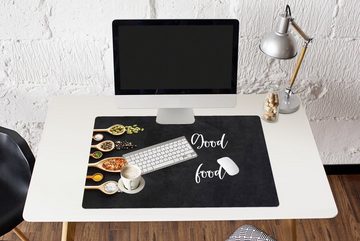 MuchoWow Gaming Mauspad Essen - Gutes Essen - Reden - Zitate (1-St), Büro für Tastatur und Maus, Mousepad Gaming, 90x60 cm, XXL, Großes