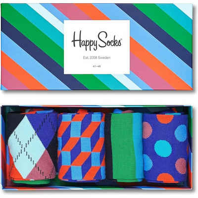 Happy Socks Basicsocken Happy Socks Geschenkbox CLASSIC 4 Paar Mehrfarbig 41/46