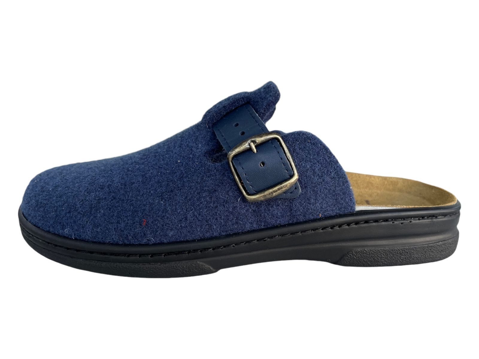 algemare Algemare Herren Filz Pantoffel 8635-8186 blau Hausschuh