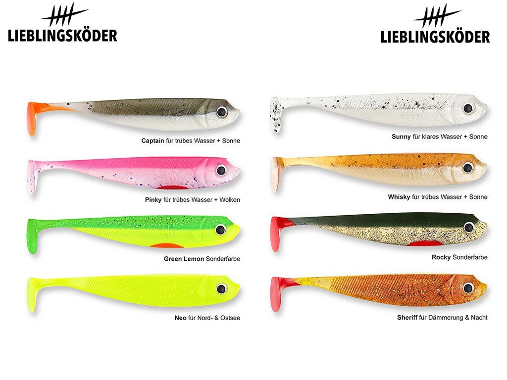 Lieblingsköder Kunstköder Lieblingsköder 10 cm - Zander - kleines Starter-Set, (SpinMad Originals 10 g, 1-St. SpinMad Originals 15 Farben), Effektiver Lauf, Exzellente Verarbeitung