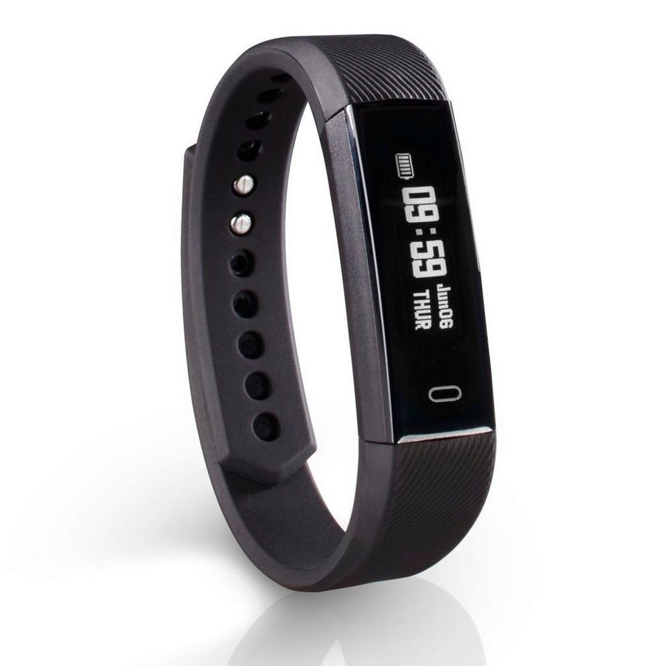 Hama Fitness Tracker, Uhr/Pulsuhr/Schrittzähler/App Fit Track 1900  Smartwatch (0,86 Zoll), Funktionen: Entfernung, Kalorien, Puls, Finger  Touch, Schritte, Uhr, EAN: 4047443430281