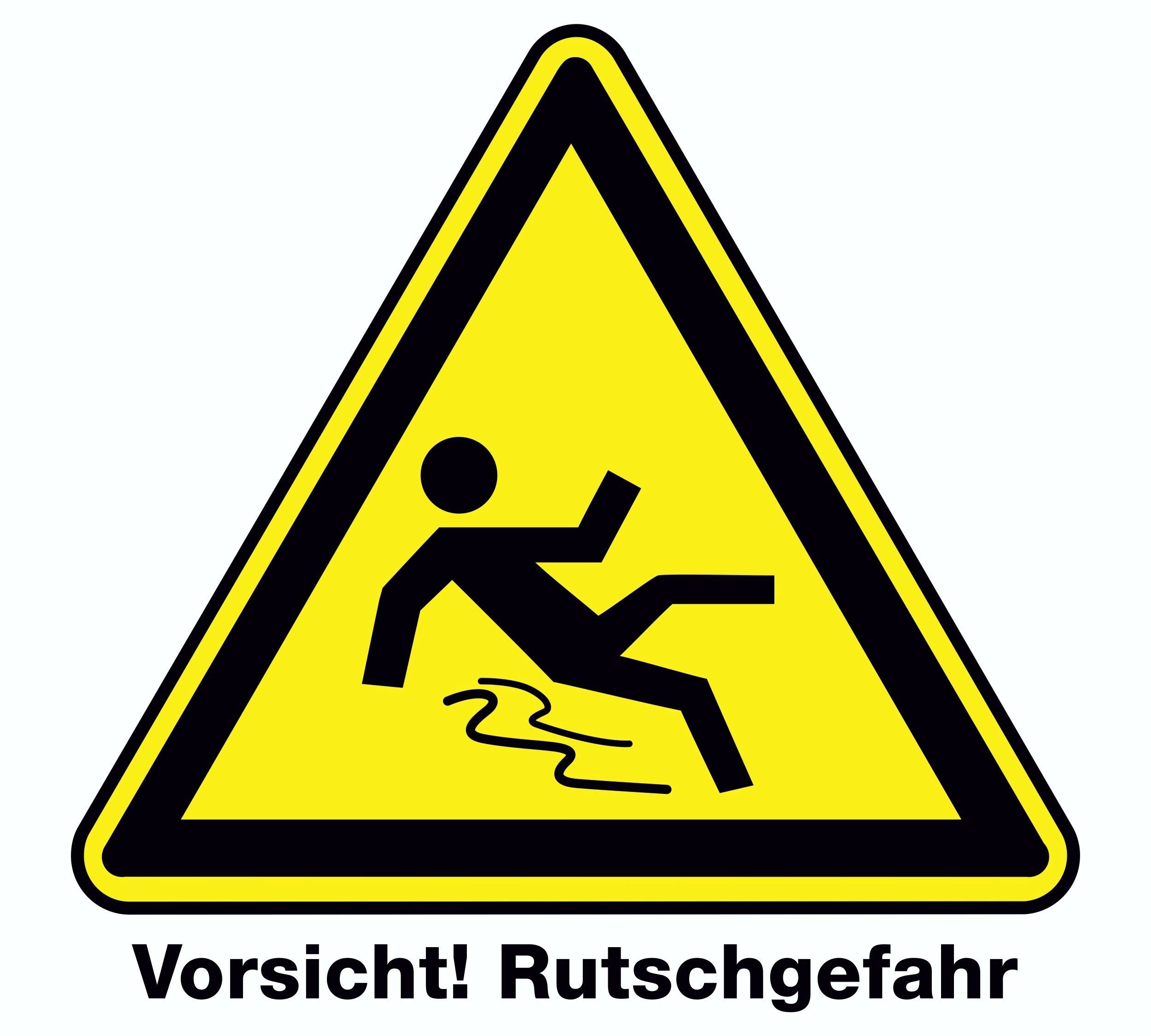 Hermann Schütz Aufkleber Aufkleber Vorsicht! Rutschgefahr gelb 115 x 130 mm