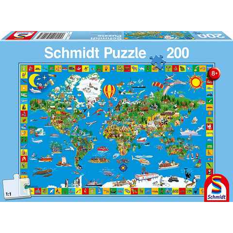 Schmidt Spiele Puzzle Puzzle 200 Teile Bunte Erde, 1 Puzzleteile
