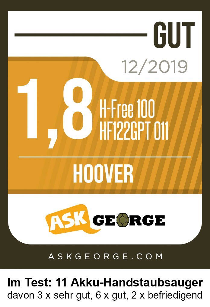 Hoover Akku-Stielstaubsauger H-Free 100 beutellos 011, PETS, HF122GPT
