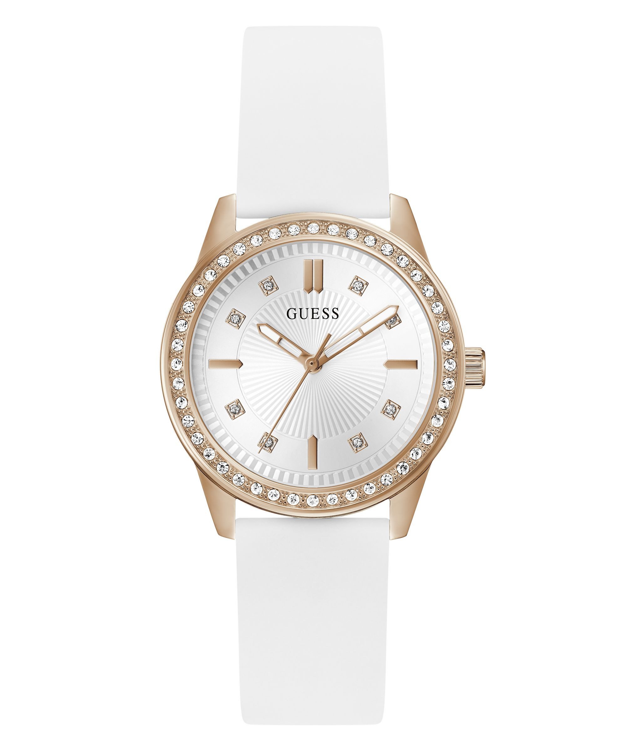 Guess Quarzuhr MARGOO GW1030L4, Armbanduhr, Damenuhr, Silikonarmband, analog