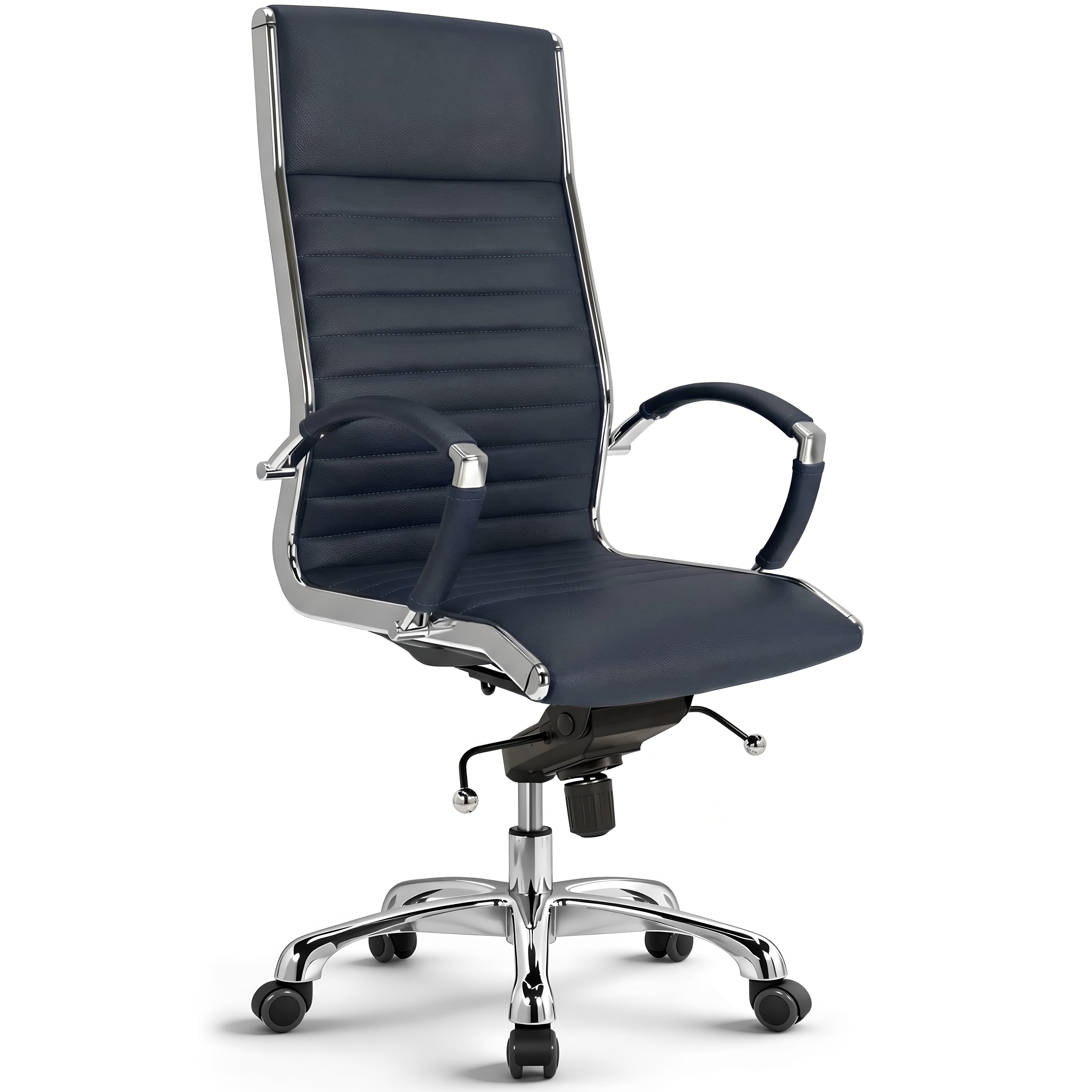 Versee Chefsessel VERSEE Montreal Bürostuhl Leder, 150kg belastbar, ergonomisch (Drehstuhl für Home Office und Büro), mit Lendenstütze, höhenverstellbar, gepolstert, Wippmechanik