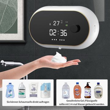 DOPWii Seifenspender Automatischer Seifenspender, wandmontierter Seifenspender, USB-Aufladung, geeignet für Bad und Küche
