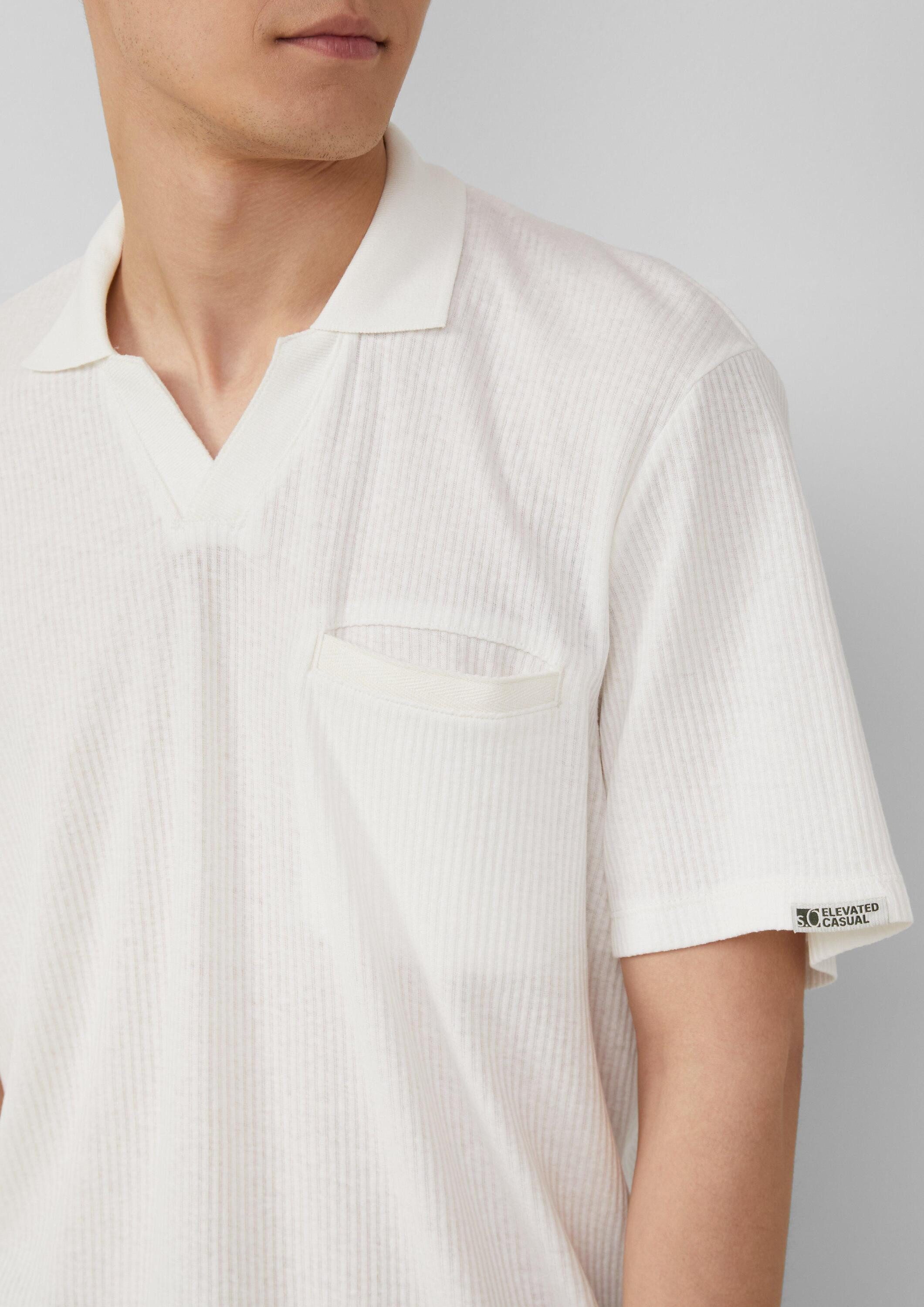 s.Oliver Kurzarmshirt Polo-Shirt Poloshirt aus Leinenmix mit Brusttasche