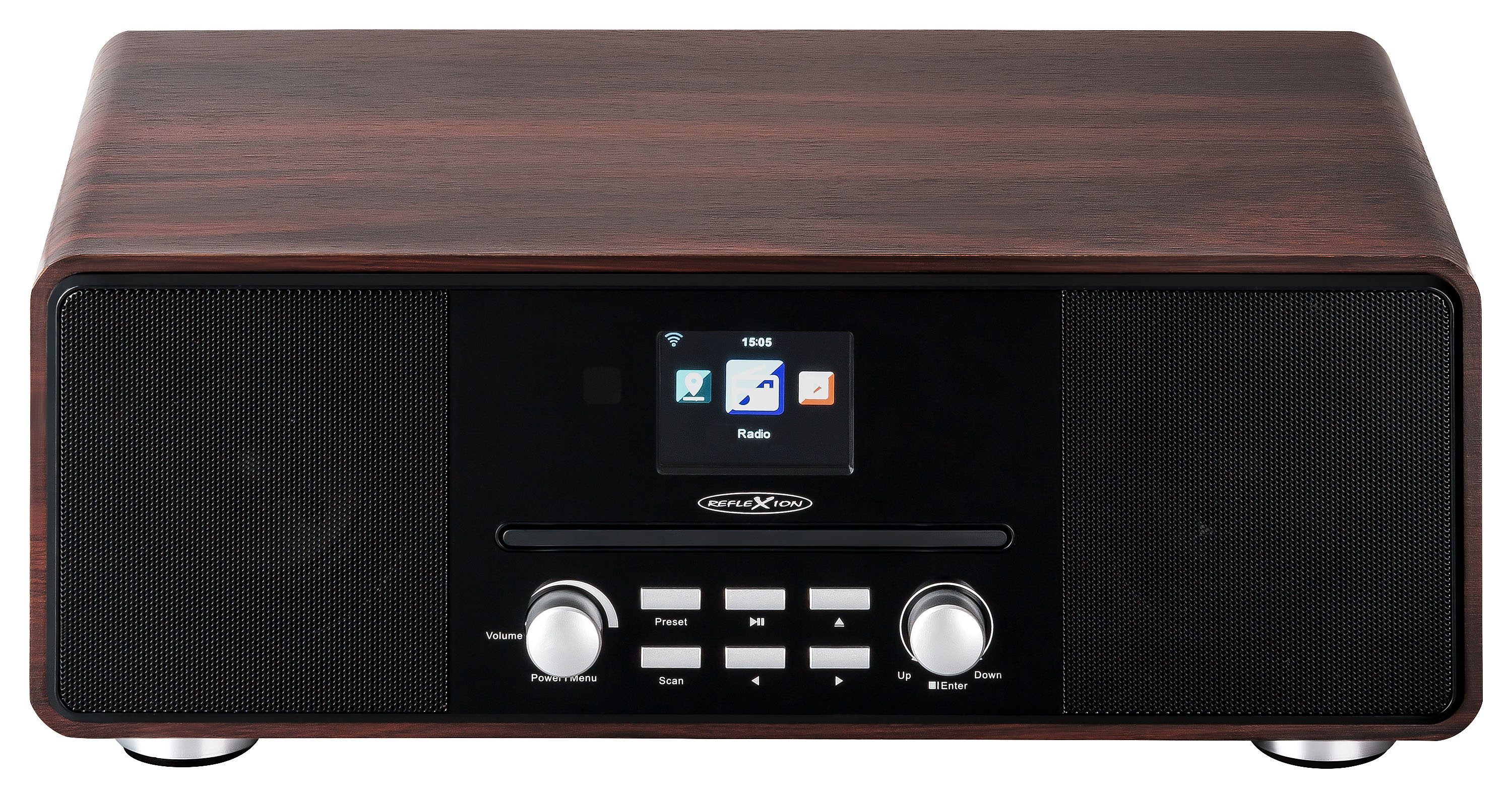 Reflexion HRA19DAB Design DAB+ Radio mit TFT Farbdisplay Digitalradio (DAB) (Digitalradio (DAB), UKW-Radio, 160 W, DAB+ Radio, AUX, CD-Player, Weckfunktion, Equalizer, Bluetooth)