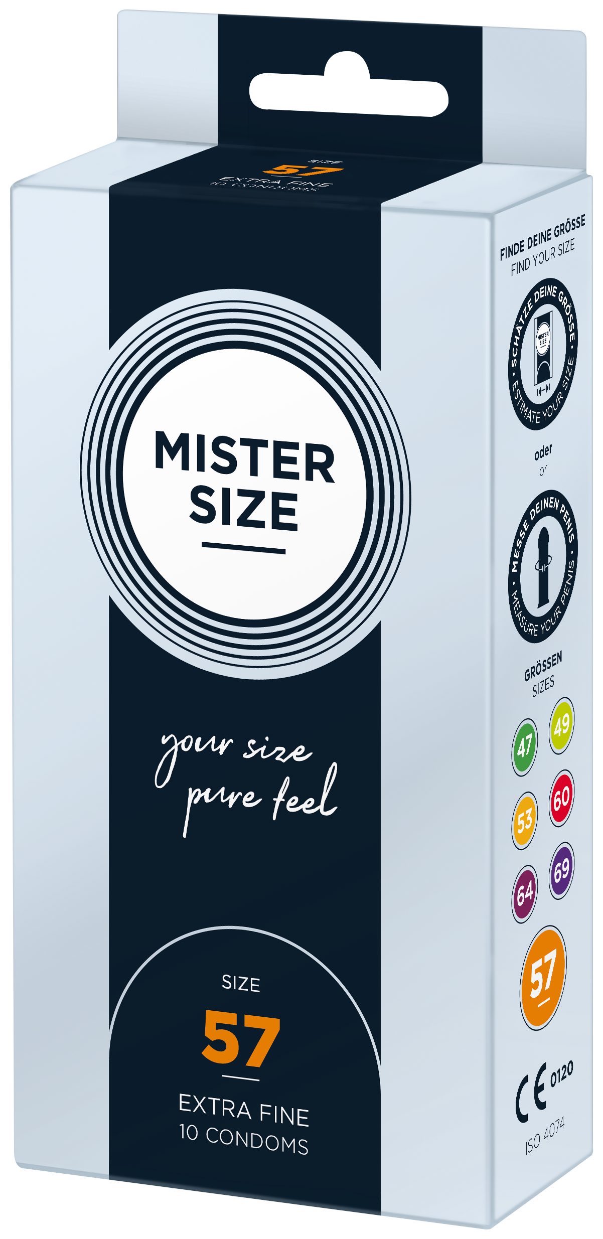 MISTER SIZE Kondome 10 Stück, Nominale Breite feucht & gefühlsecht 57mm