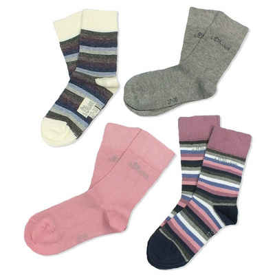 s.Oliver Langsocken S20306 (Packung, 4-Paar, 4 Paar) Kinder Socken, Jungen & Mädchen mit Baumwolle, Kindersocken