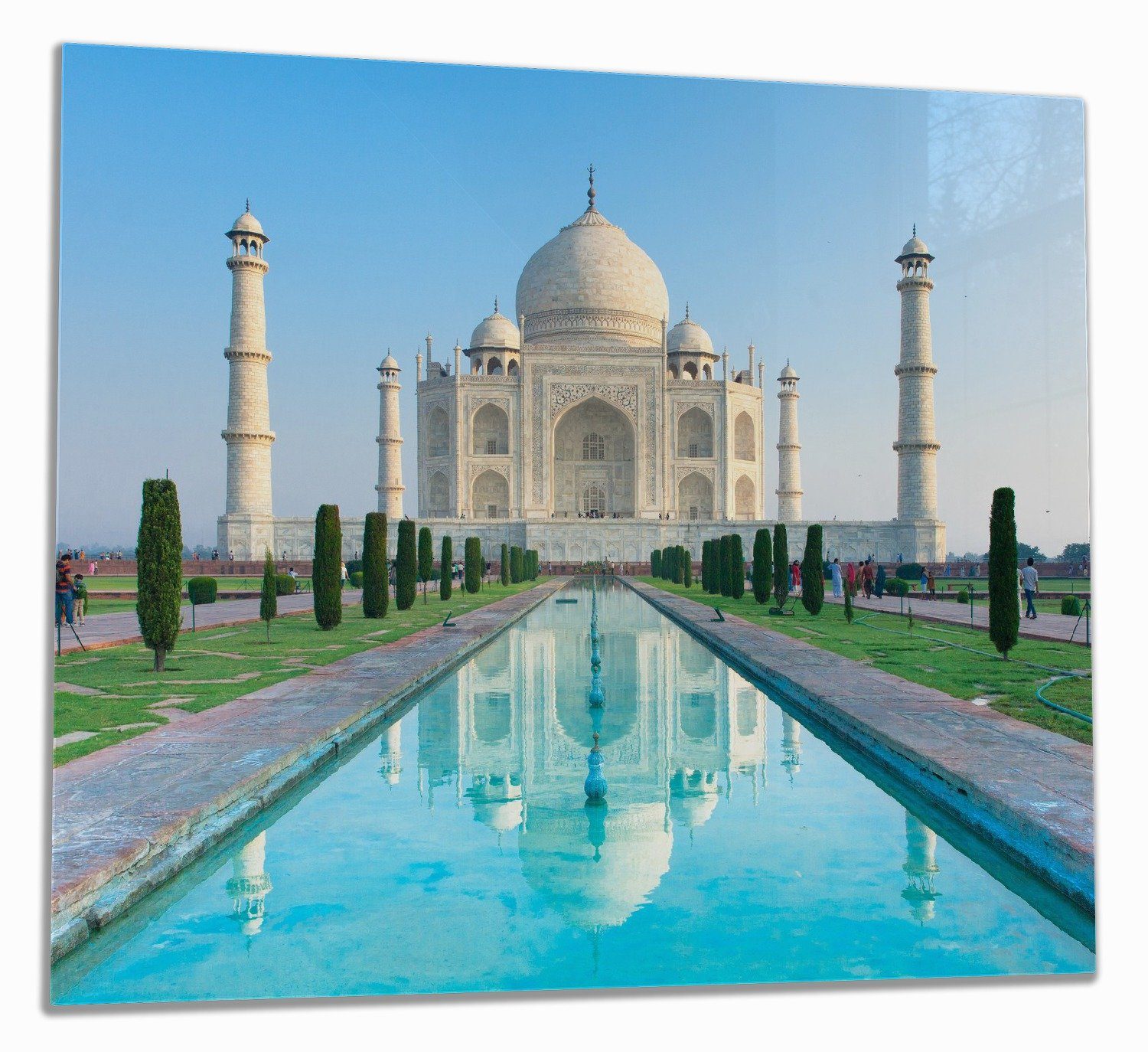(Glasplatte, verschiedene Größen inkl. Indien, Herd-Abdeckplatte in 1 Mahal tlg., 5mm - Taj Mausoleum ESG-Sicherheitsglas, Wallario Noppen),
