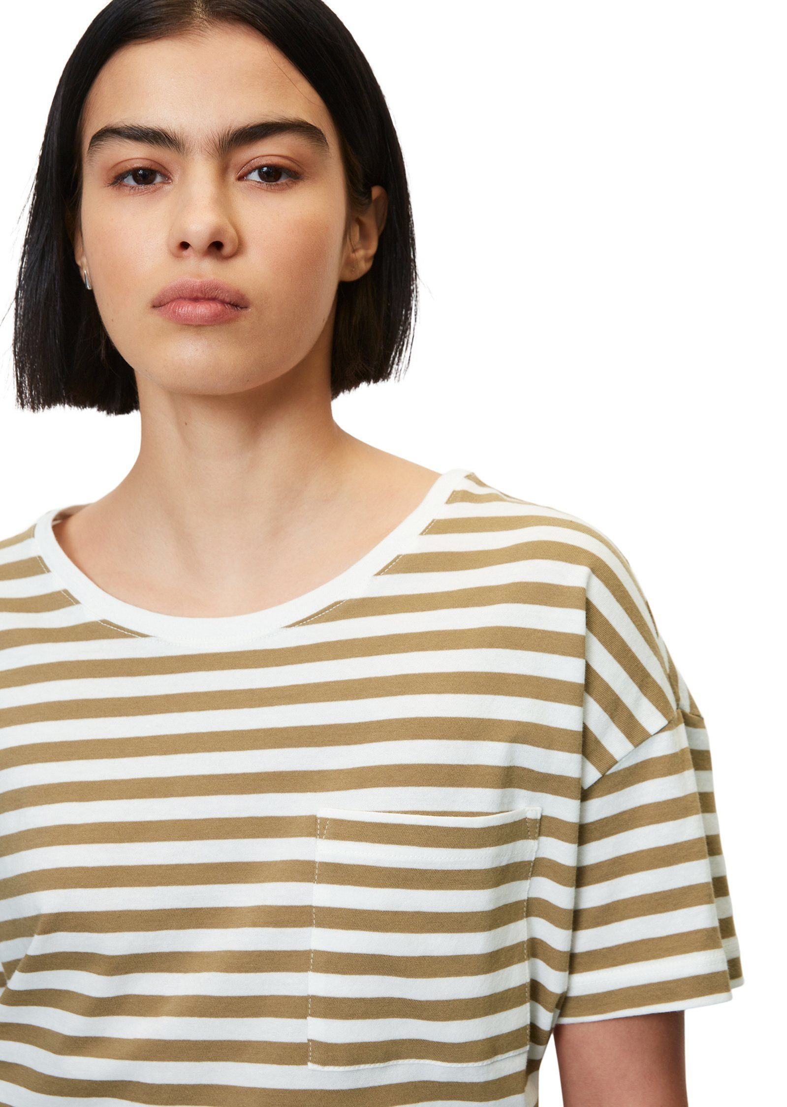 Single Jersey softem aus O'Polo DENIM braun T-Shirt Marc