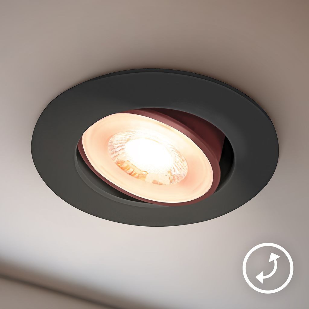 Briloner Leuchten LED Einbaustrahler LED Einbaustrahler 3er Set Schwenkbar, LED fest integriert, 3000K - Warmweiß, 90x24 mm, Wohnzimmer, Flur