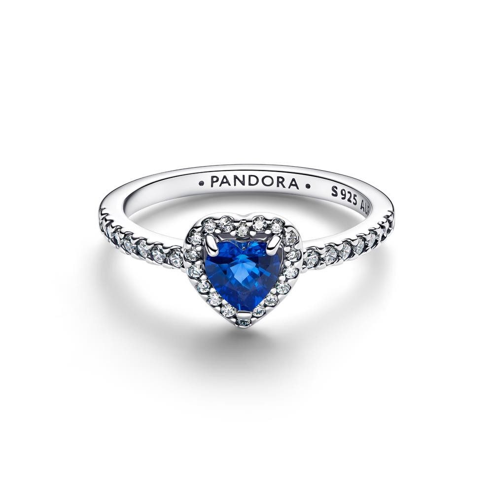 Pandora Fingerring PANDORA Damenring aus 925er Silber, Timeless, blauer Kristall