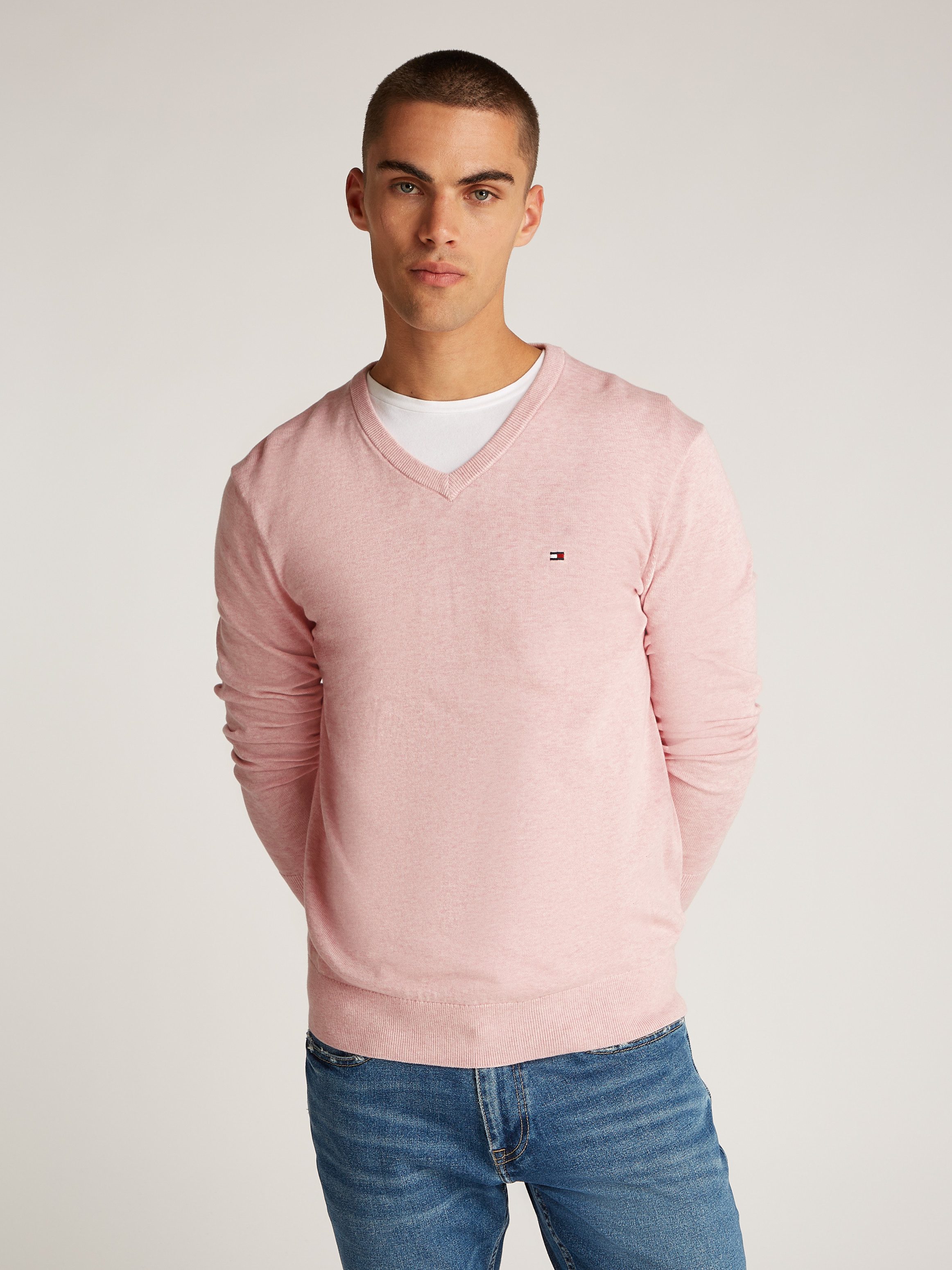 Tommy Hilfiger Strickpullover ESSENTIAL COTTON V günstig online kaufen