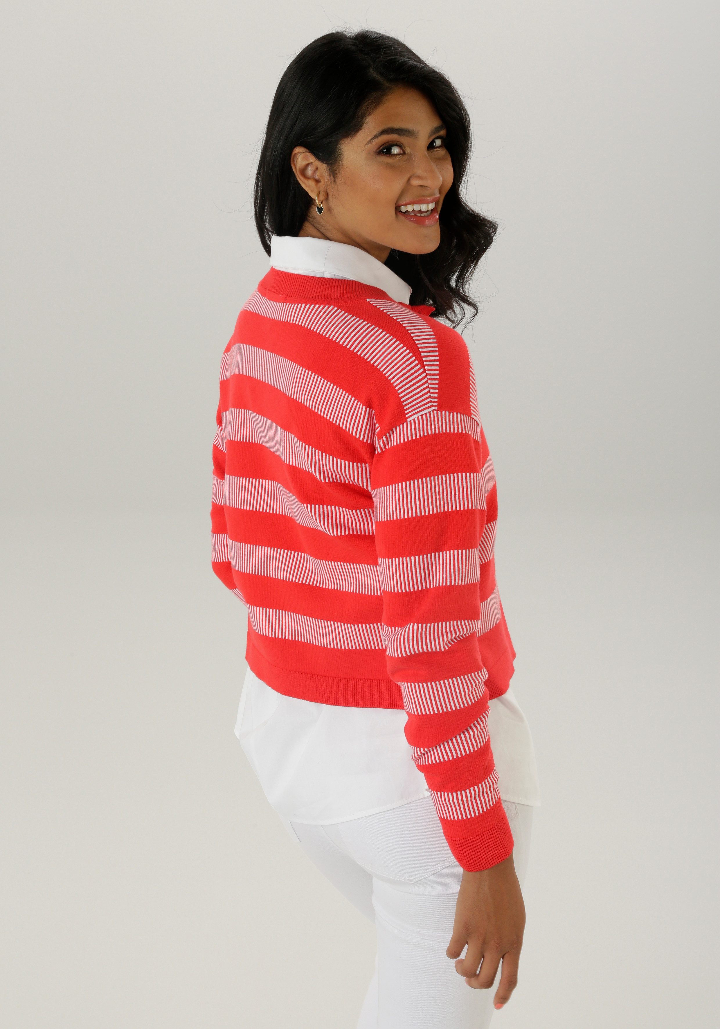 Aniston SELECTED Strickjacke im trendigen Streifen-Dessin günstig online kaufen