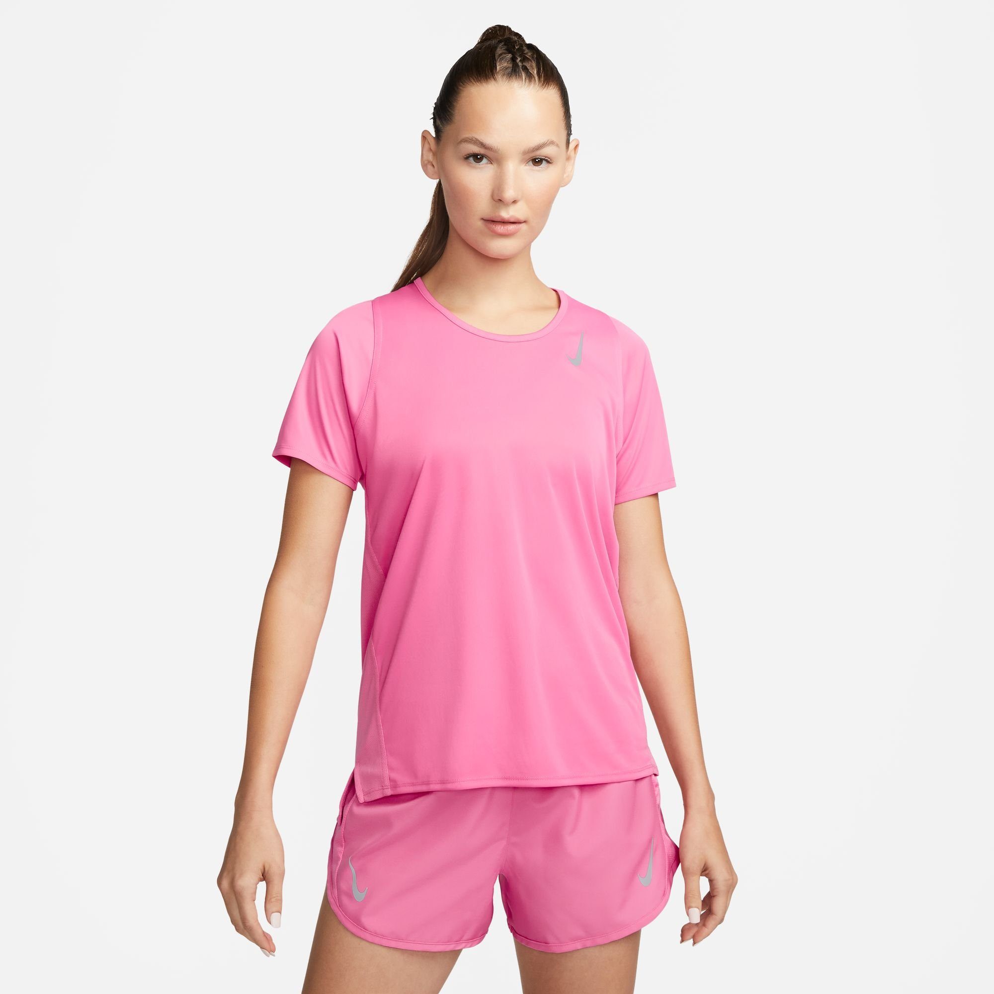 Laufshirt SHORT-SLEEVE WOMEN'S RUNNING DRI-FIT rot TOP RACE Nike