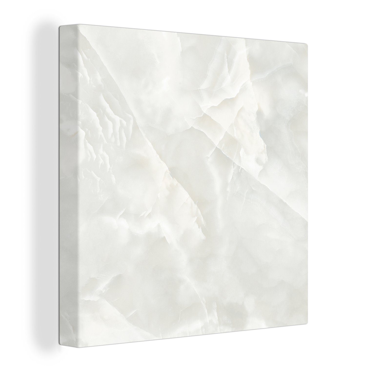 OneMillionCanvasses® Leinwandbild Marmor - Grob - Weiß, (1 St), Leinwand  Bilder für Wohnzimmer Schlafzimmer