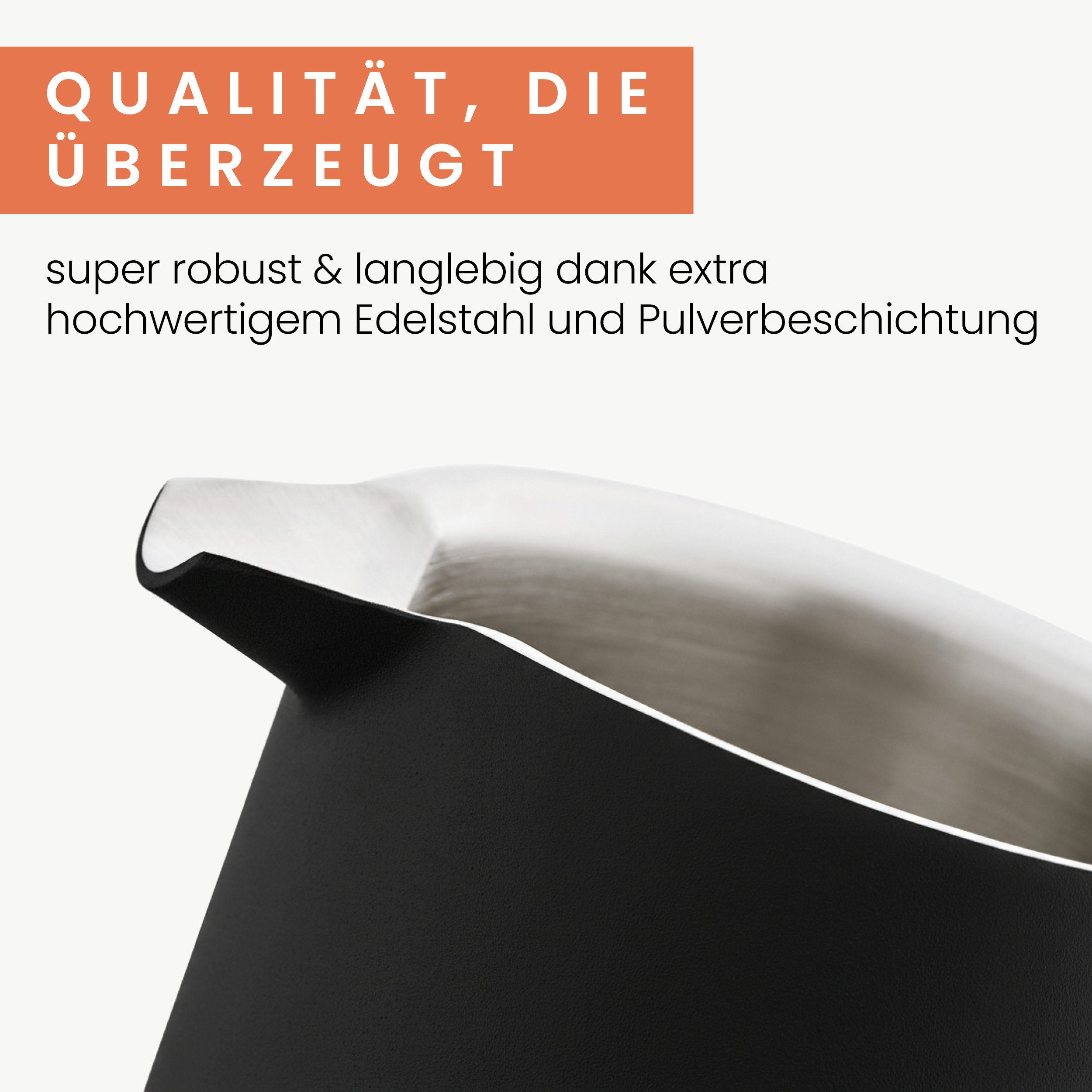GRØNENBERG French Press Kanne 0,6 oder 1 Liter l Edelstahl Kaffeebereiter mit Thermo Effekt, 0.6l Kaffeekanne, Kaffeepresse inkl. 3 Ersatz-Filter