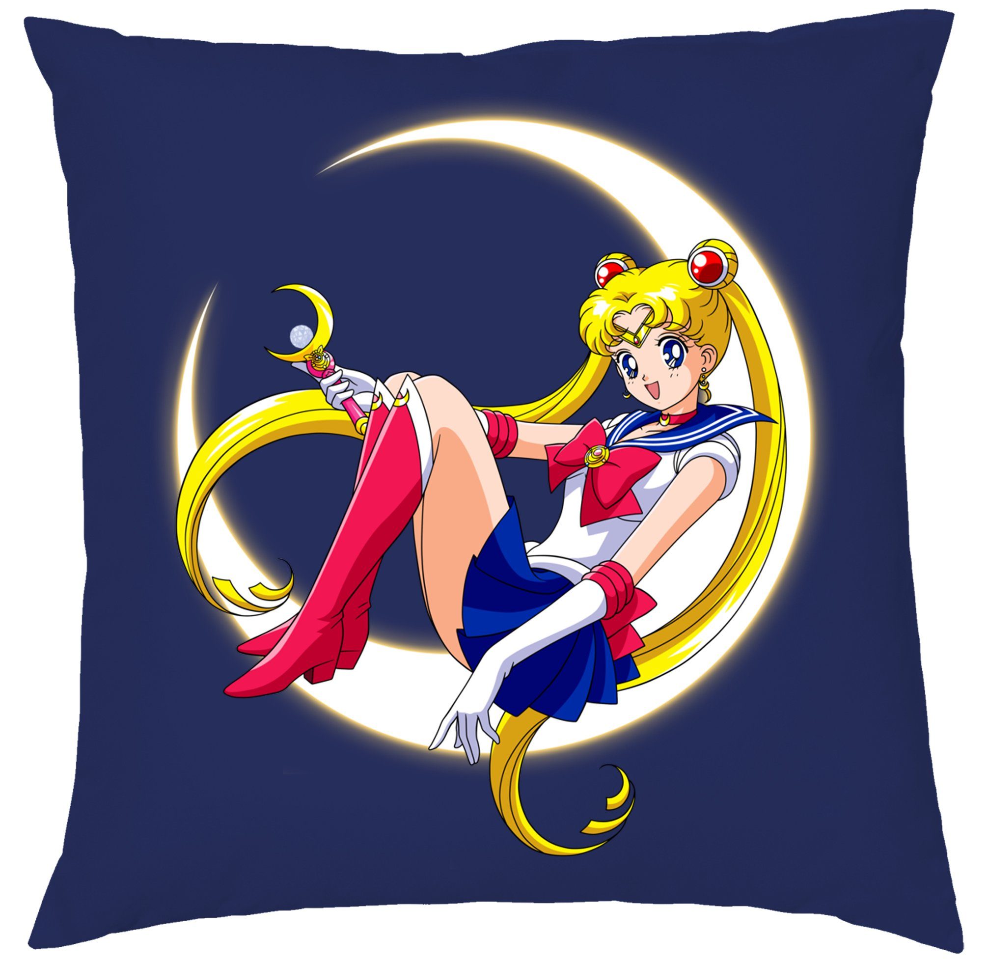 Blondie & Brownie Dekokissen Fun Comic Sailor Moon Anime Manga Navyblau