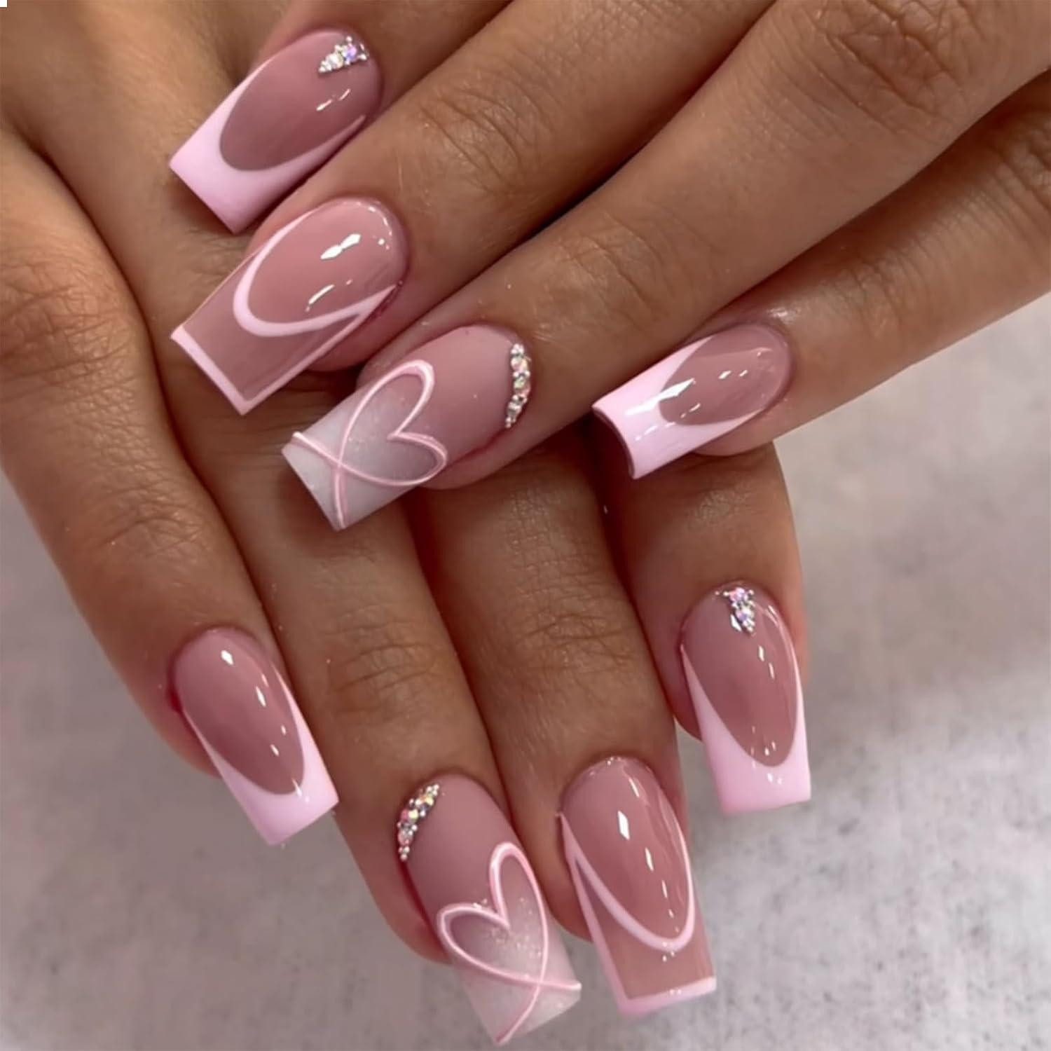 Kunstfingernägel Nagel Falscher French Tip Press on Nägel - 24 Stk
