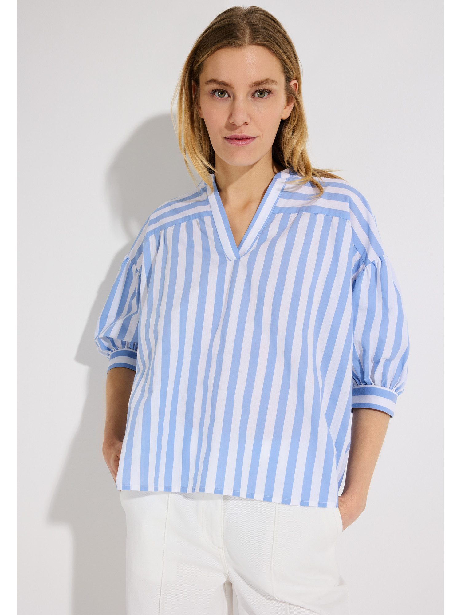 MORE&MORE Klassische Bluse legere 3/4 Arm-Bluse, gestreift
