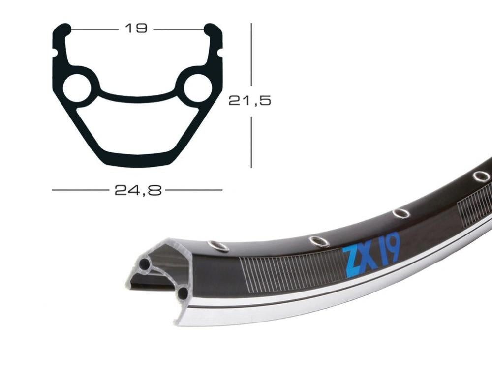 Exal Fahrrad-Felge Felge Exal ZX 19 28", schwarz, 32 Loch, 622-19, VL 6,5mm