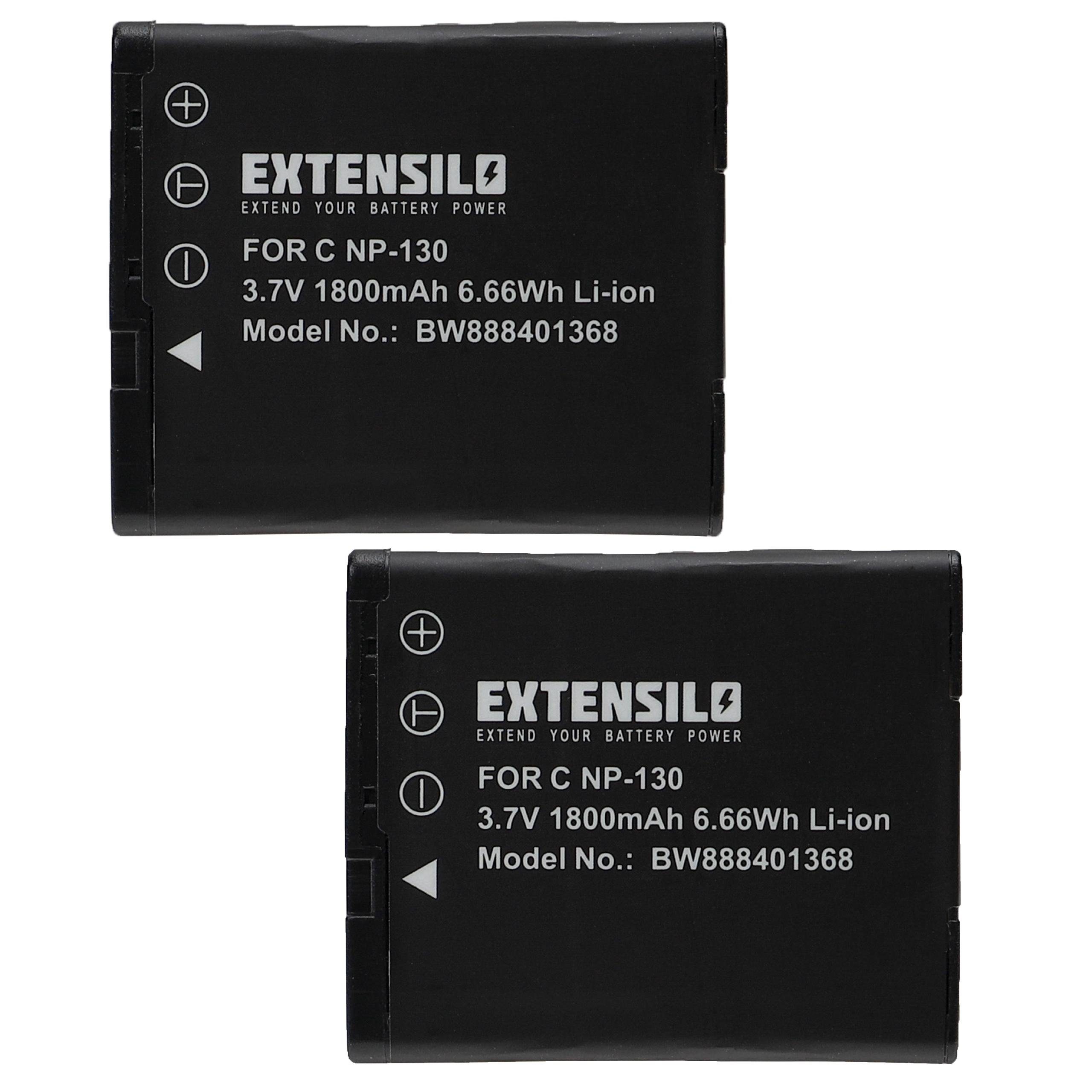 Extensilo passend für Casio Exilim EX-ZR200, EX-ZR100, EX-H30, EX-ZR300 Kamera / Foto Digitalkamera (1800mAh, 3,7V, Li-Ion) Kamera-Akku 1800 mAh