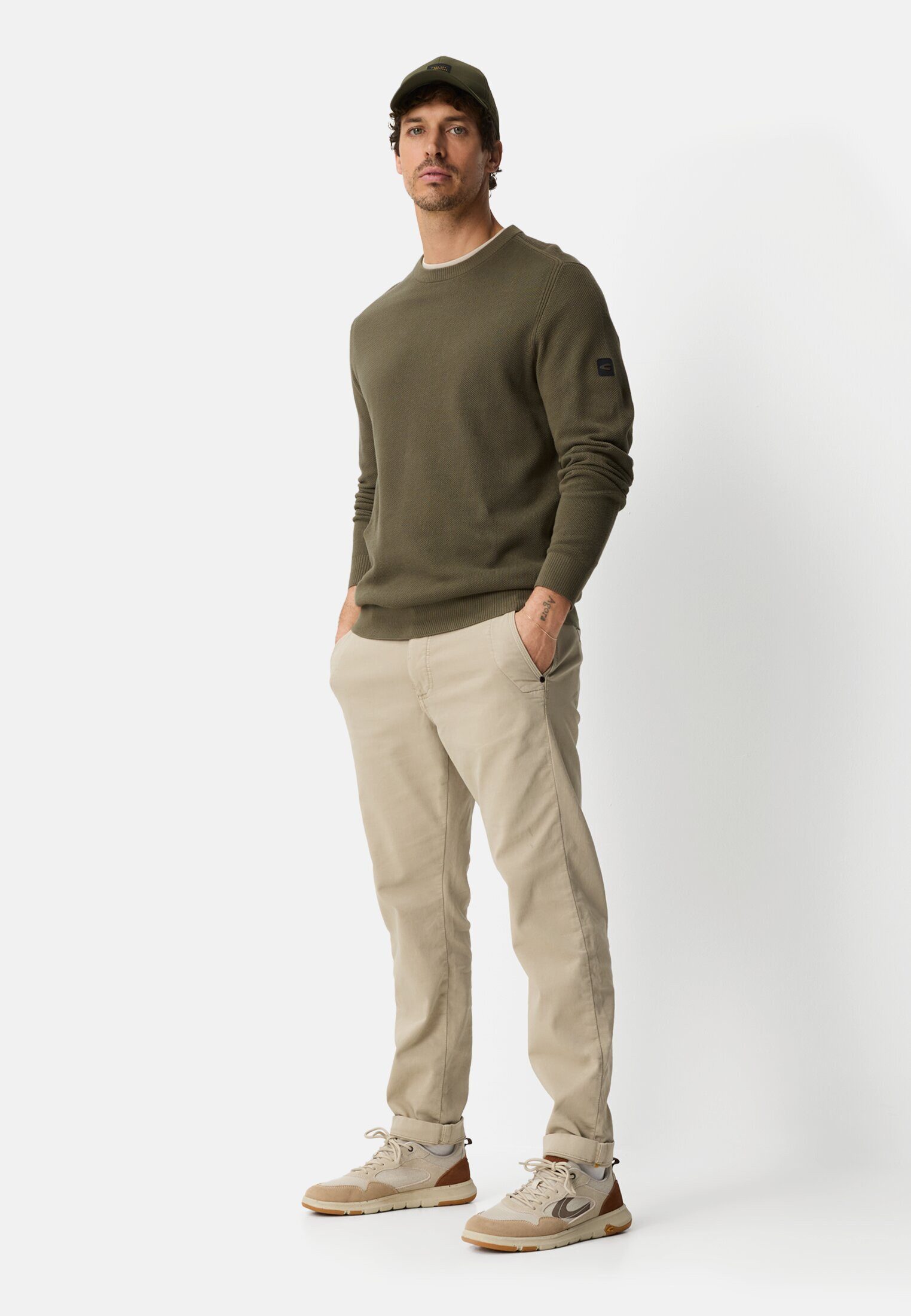 camel active Rundhalspullover mit Rundhalsausschnitt Langarm Pullover_Rundhalspullover