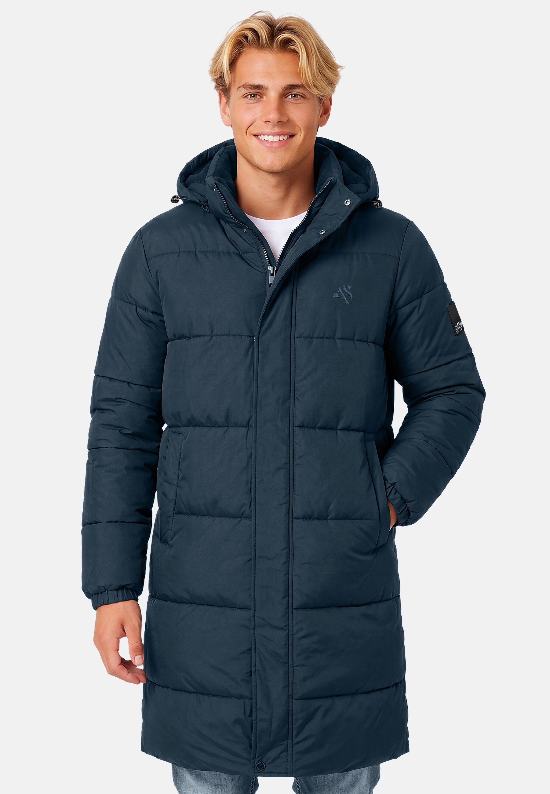 Alessandro Salvarini Winterjacke Alessandro Salvarini Herren Winter Parka gesteppt mit abnehmbarer Kapuze
