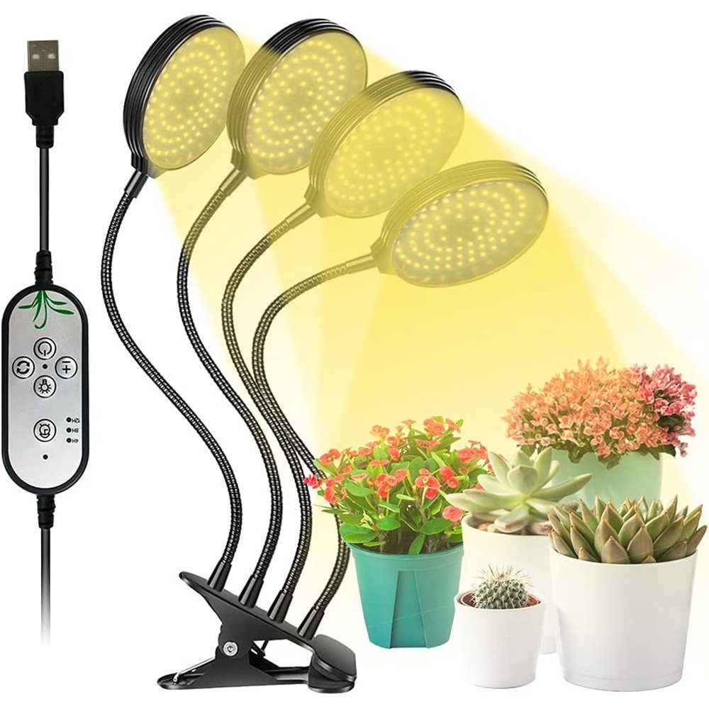 Rosnek Pflanzenlampe 1/2/3/4 Köpfe, dimmbar, ein günstig online kaufen