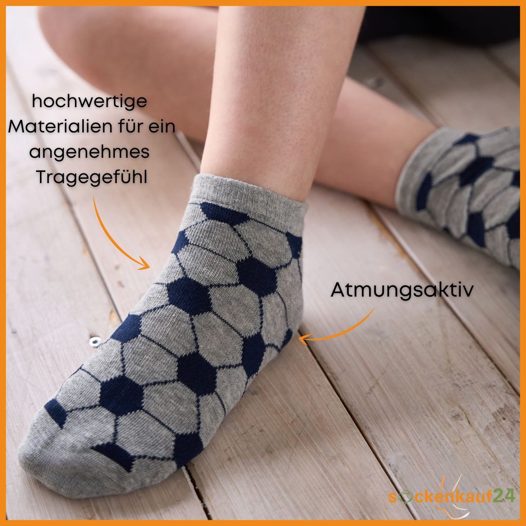 sockenkauf24 Sneakersocken 10 Paar Kinder Sneaker Socken Jungen & Mädchen Baumwolle Kindersocken (56550, 27-30) WP