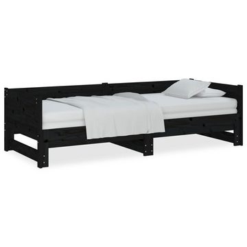 furnicato Bett Ausziehbares Tagesbett Schwarz Massivholz Kiefer 2x(90x200) cm