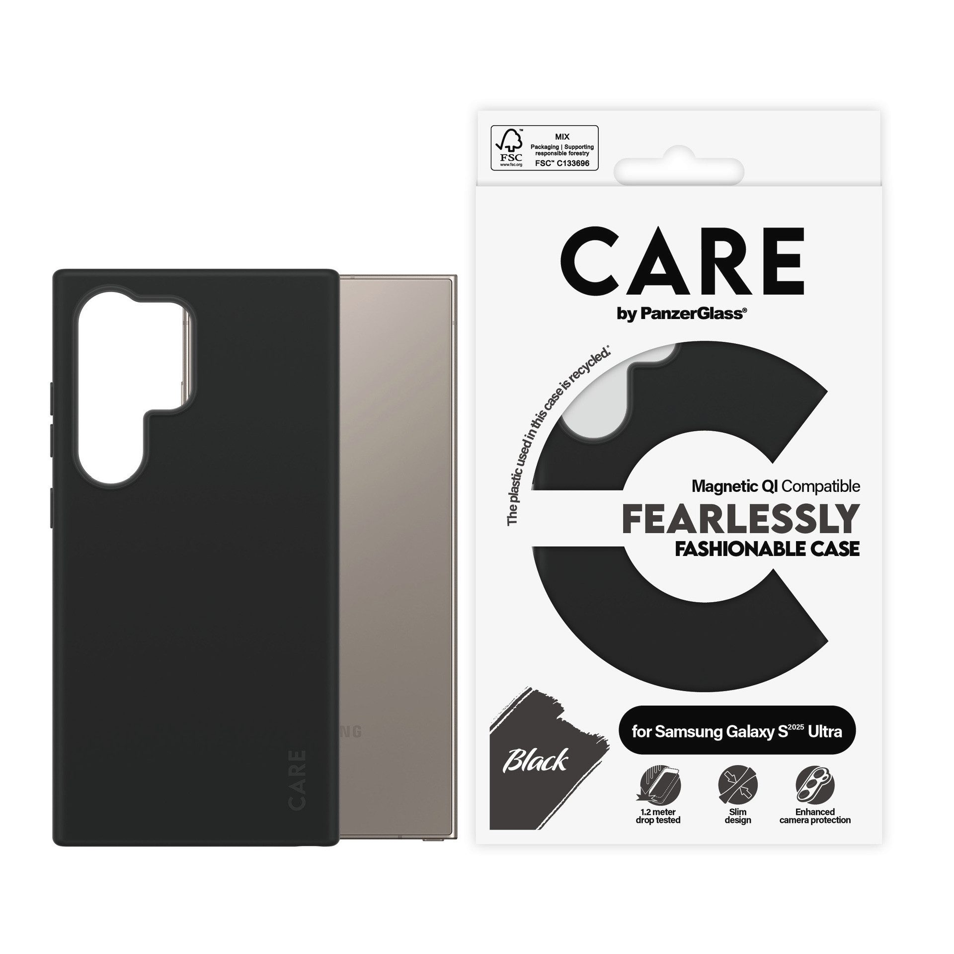 CARE by PanzerGlass Handyhülle Magnetic QI Fearlessly Fashionable Case für Samsung Galaxy S25 Ultra, Backcover, Schutzhülle, Handyschutzhülle, Case, Schutzcase, stoßfest