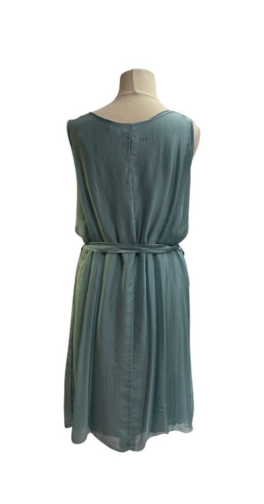Unifarbe Sommerkleid BZNA Aqua elegant Kleid Sommer Dress Seidenkleid