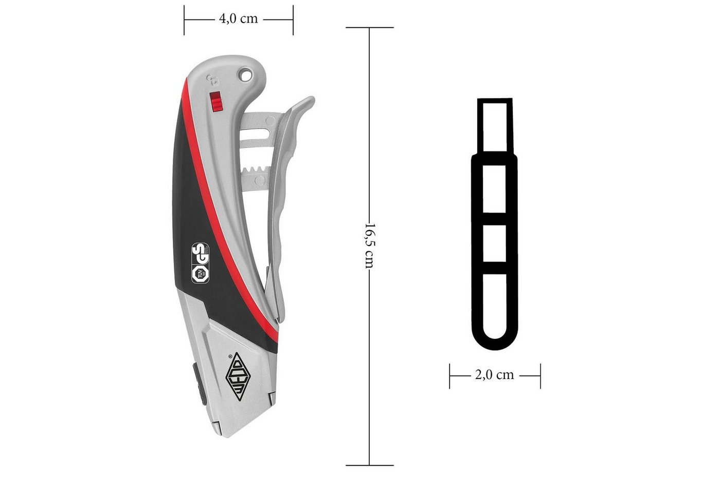 Thumbnail - WEDO Cutter, (Packung, 3 St., Cutter inkl. Trapezklinge), Cuttermesser Safety Aluminium 78835 19 mm Trapezklinge silber/...
