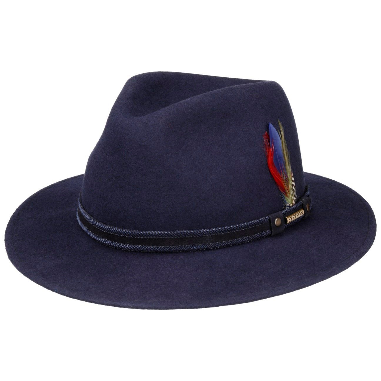 Stetson Filzhut (1-St) mit Lederband, Made in the EU dunkelblau